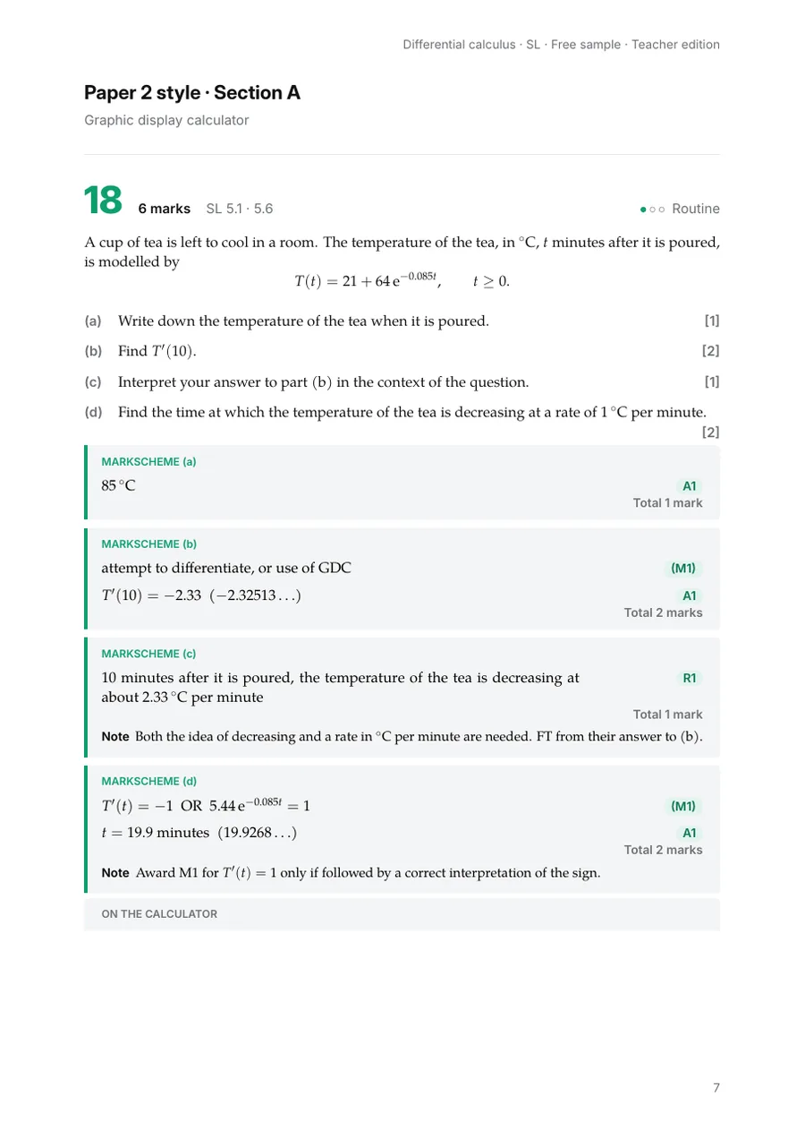 Teacher page with calculator instructions for TI-Nspire and NumWorks